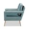 Baxton Studio Leland Glam and Luxe Light Blue Velvet Fabric and Gold Finished Armchair 182-11447-Zoro - alternate 6